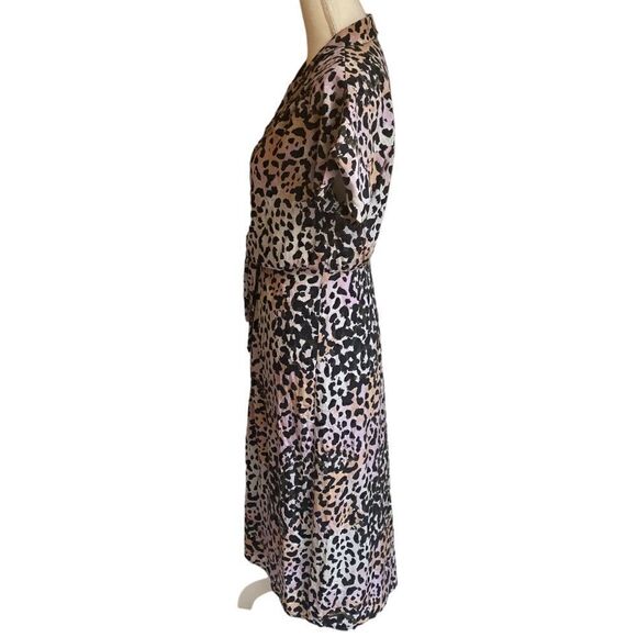 Veronica Beard Silk Wrap Dress Animal Print Size 4 - Picture 4 of 6